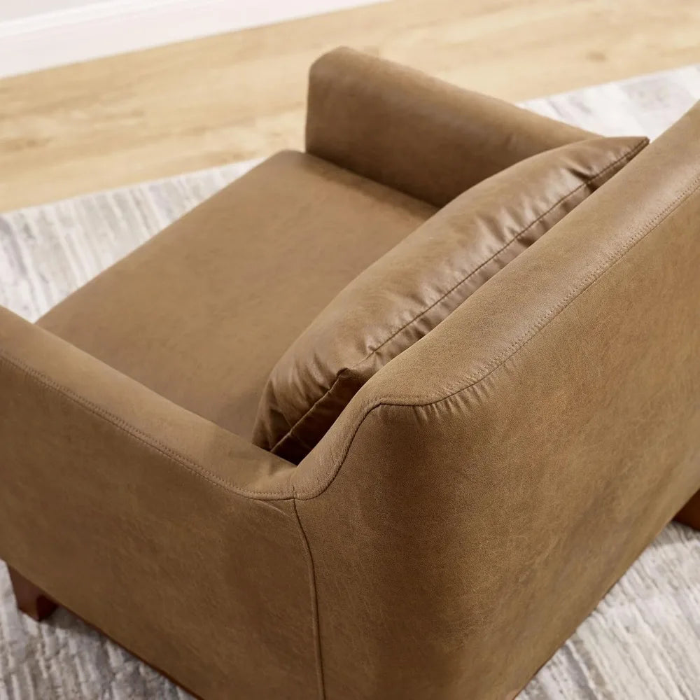 Sleek and Smooth Faux Leather Armchair