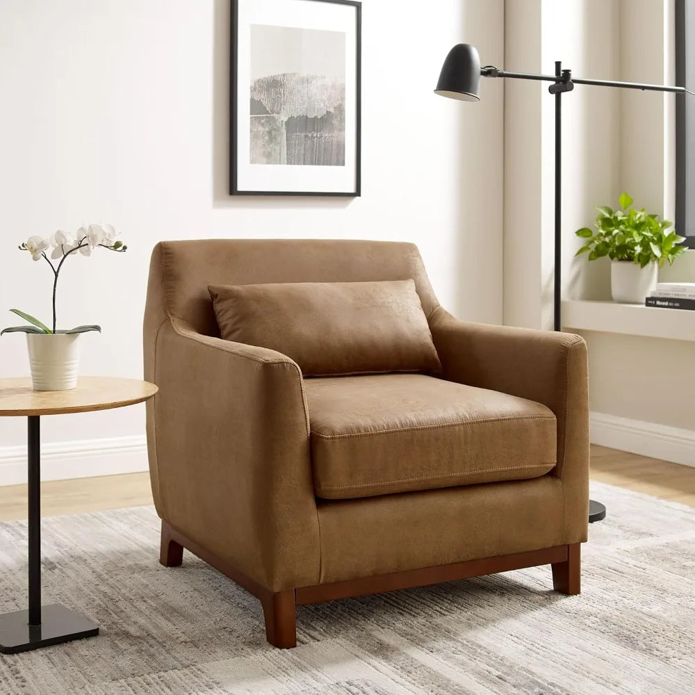 Sleek and Smooth Faux Leather Armchair