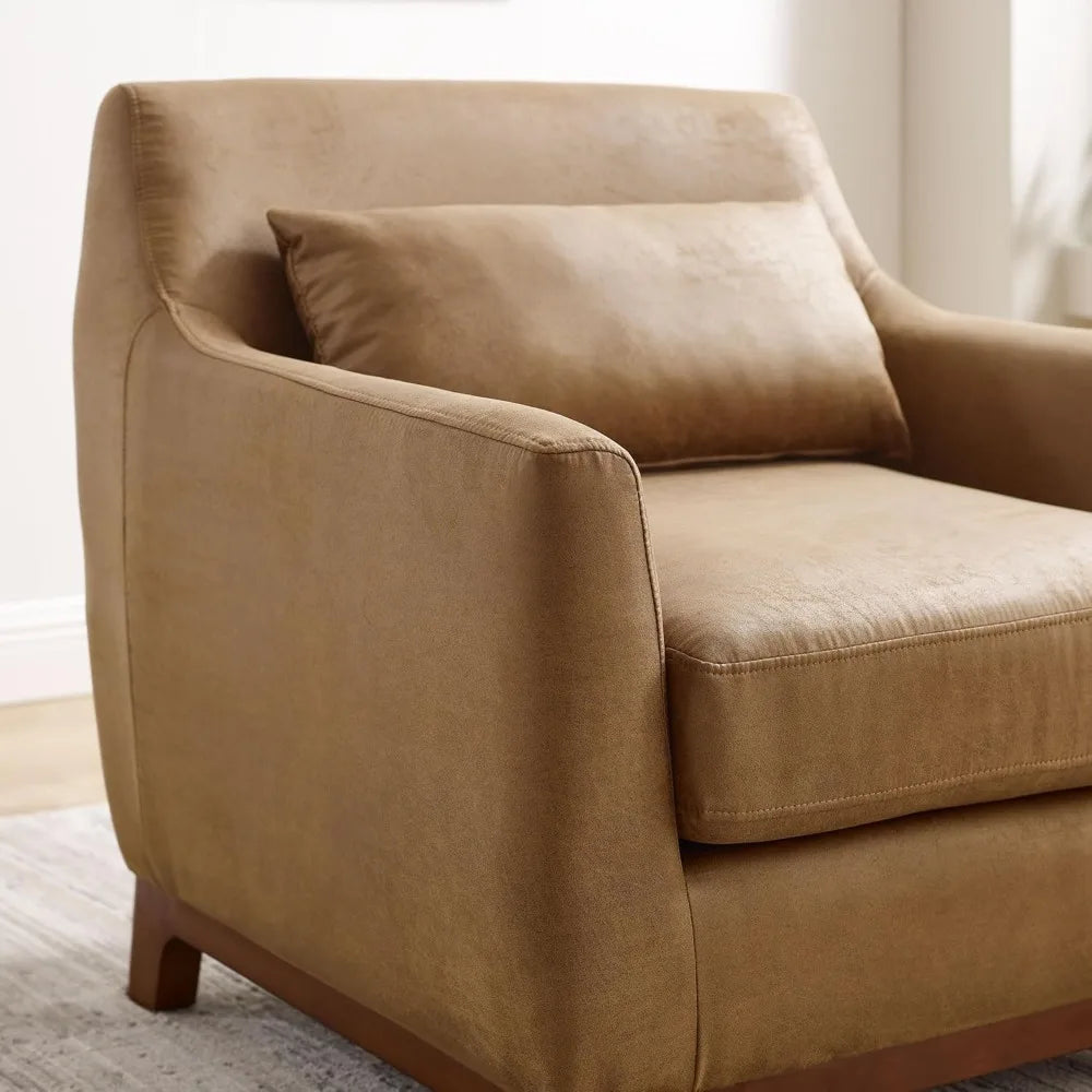 Sleek and Smooth Faux Leather Armchair