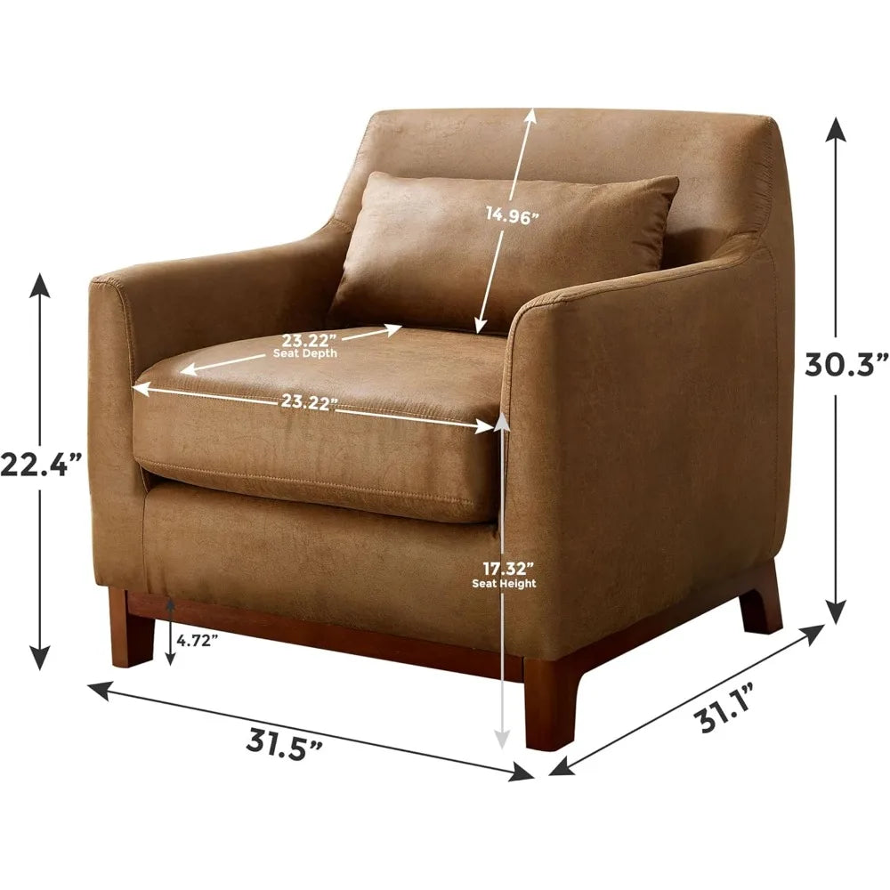 Sleek and Smooth Faux Leather Armchair